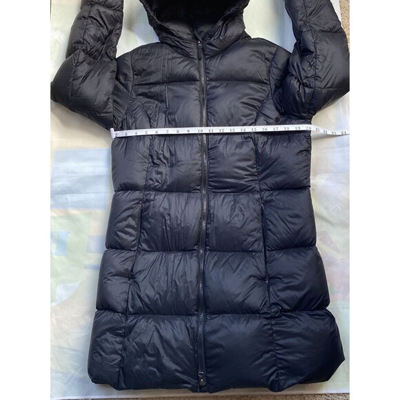 EDDIE BAUER MEDIUM PARKA COAT EB550 WINTER PUFFER JACKET BLACK HOODIE 75% DOWN - Picture 12 of 12